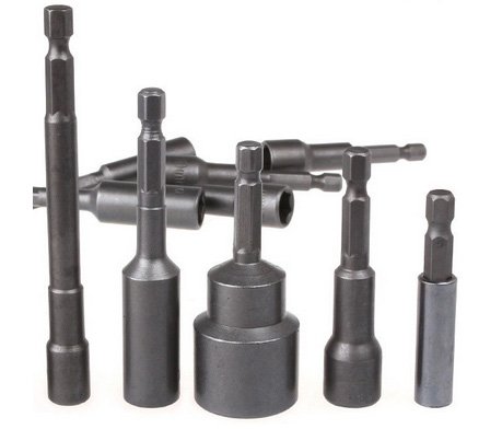 10 Stück Metric 1/4 „Shank Magnetic Steckschlüssel Set Sockeladapter Hex Bohrer (6/7/8/10/12/13/14/15/17 / 19mm) - 3