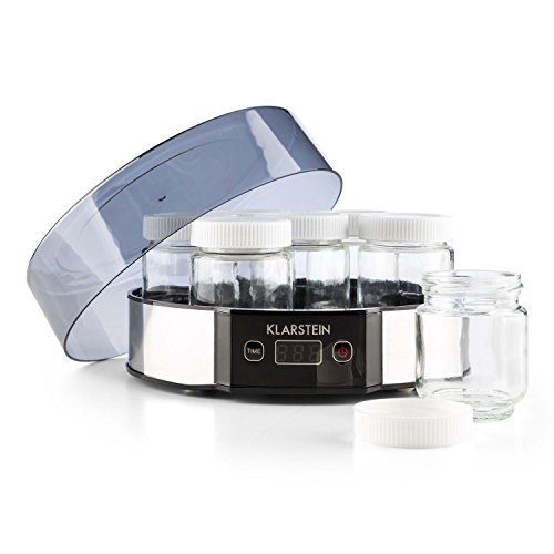 Klarstein Milchstraße • Joghurtbereiter • Joghurt-Maker • einfache Bedienung • leicht zu reinigen • 7 x 190 ml • Geschmacksecht • Glasbehälter mit Schraubdeckel • einstellbarer Timer bis 14h • automatische Abschaltung • Gehäuse aus Edelstahl • • - 3