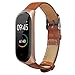 Produktbild bloatboy Luxus Business Leather Uhrenarmband für Xiaomi Mi Band 4, Mode Smart Watch Metallrahmen Handschlaufe Uhrenarmband (Braun)