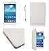 Produktbild Invero® Executive Ledertasche umfasst Ständer Feature, Displayschutzfolie und Eingabestift Kugelschreiber für Samsung Galaxy Tab 3 8.0 Inch SM-T3100 / SM-T3110 (Weiß / White)