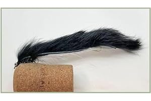 JUST CATCH Barbless Black double hook Humungous Snake Zonker trout flies size 10, choose the amount required, Best Lure Flies