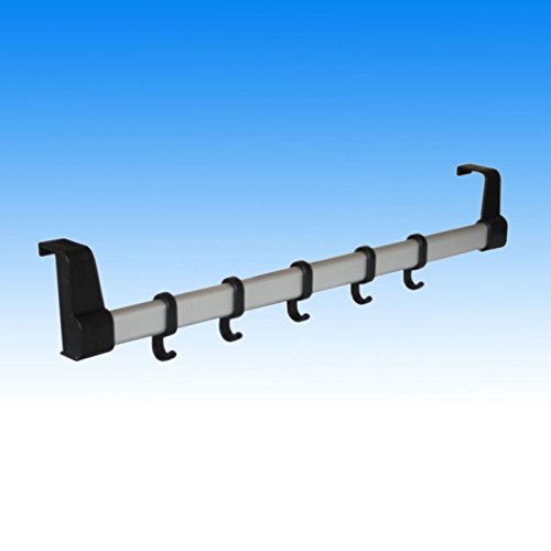 Preisvergleich Produktbild Universal Alu 56cm Türgarderobe Türhacken Kleiderhaken Hakenleiste Tür Garderobe Handtuchhalter mit 5 Hacken