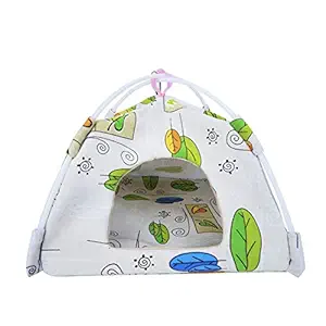 Bird Hammock Tent Nest Parrot Hanging Hut Conure House Parakeet Sleeping Bed Cute Toy Gift Small Animal Squirrel Ferret Habibat (White, Small)