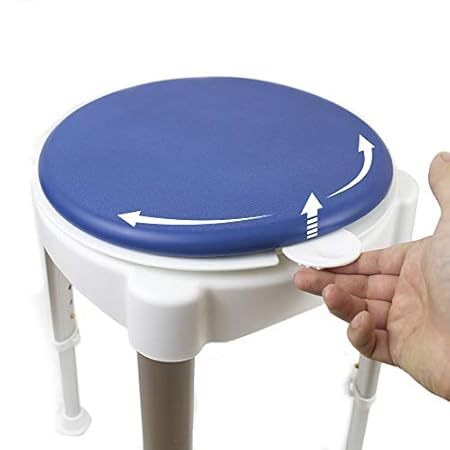 LOMOS Bad- & Duschhocker mit drehbarer Sitzfläche, Stoppfunktion und