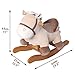 Labebe Baby Rocking Horse Wooden, Plush Rocking Horse Toy, Khaki Donkey Rocking Horse for Baby 1-3 Years, Baby Wooden Rocking Horse/Baby Rocker/Garden Rocking Horse/Indoor&Outdoor Rocking Horse Toy