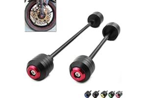 ROCKMUTE Motorrad-Vorderrad-Hinterachse, Gabelgleiter, Crash-Protektor für Kawasaki Z900 Z900RS 2020, Fallschutz-Pads, Motorradzubehör, 1 Paar (2 Stück) (rot vorne + hinten)