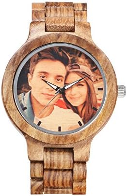 Custom Watch | CozofLuv Classic Zebra Wood Custom Watch Custom Picture Watch for Man and Women (Color Style)