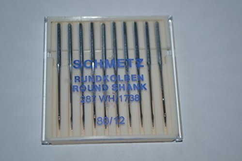 5 Nähmaschinennadeln Rundkolben Schmetz, Nr.80/12 Universal, 287 WH /1738 auf SB Karte, 2035