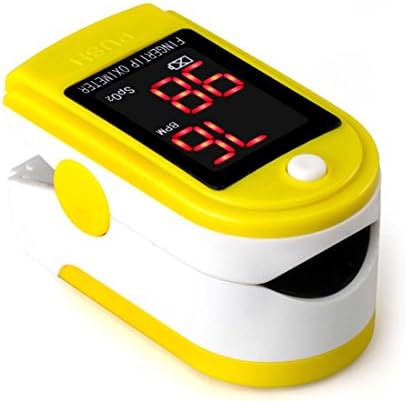Finger Pulse Blood Oxygen Monitor OLED Display 4 Directions Oximeter Digital Display Blood Oxygen Saturation Monitor Silicon Cover Finger Oxygen Meter Pulse Rate Monitor SpO2 Device Blood Oxygen Saturation Level Reading Fingertip Oxygen Meter Measure Accurate (Blue Yellow） ( Color : Yellow )