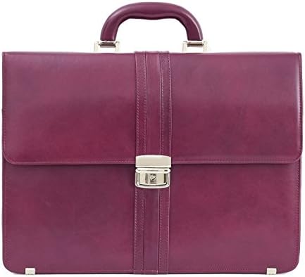 Purple Colour 15 Inches Genuine Leather Ladies Briefcase | Woman Smart Work Bag