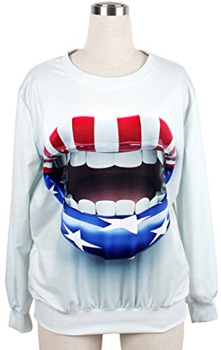 THENICE Women's Digital Print Pullovers Sweatershirts