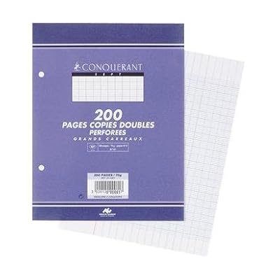Conquerant Conquérant 92056 Copie Double Sept Séyès Perforée 2 Trous blanches, 1 70 x 220 mm 200 Feuilles