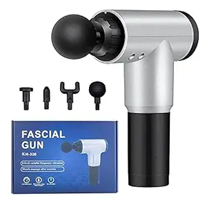 Portable Electric Fascial Gun KH-320 Massage Tool for Pain Relief | Mini Gun Massager with 4 heads | Massager For Pain Relief & Recovery, Portable Handheld Electric Fascial Gun Massager By ACi