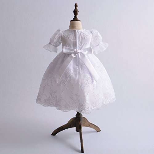Cinda Baby Spitze Taufkleid Taufe Kleid und Mütze Weiß 62-68 - 2