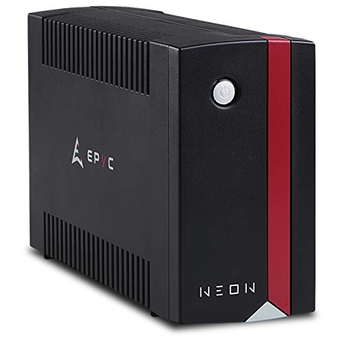 EPYC Neon UPS, Gruppo di Continuità per PC, Potenza 650VA/360Watt, Tecnologia Line Interactive, AVR, Nero