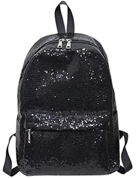 LSAltd Frauen Mädchen glänzende Glitter Bling Rucksack Damen Pailletten Zipper Schultertasche große Kapazität...