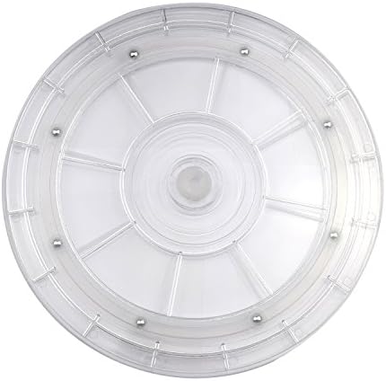 Lazy Susan Turntable Organizer 8 inch White Acrylic rotating stand display for Spice Rack Table Spices Cake Decorating Kitchen Cabinet Fridge TV Refrigerator Pantry Jewelry Art (8inch, Clear White)