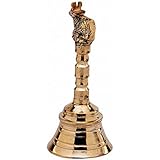 Kartique Pooja Bell with Nandi Sitting on top Made of Brass - 5.5 Inches