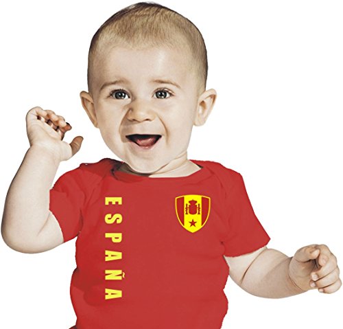Spanien BABY T-Shirt – Trikot Look – rot Gr. 68-86 (80/86)