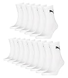 damenbekleidung 36 Puma Socken Short Crew PUMA Unisex Short Crew Socks Socken Sportsocken MIT FROTTEESOHLE 12er Pack (White, 35-38)