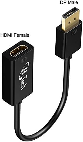 DP to HDMI, HQTech Gold Plated DisplayPort to HDMI HDTV Adapter Converter Male to Female with Audio - 5200