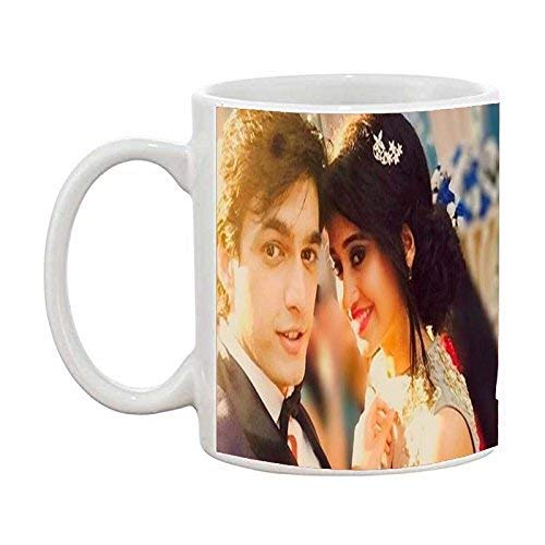 DigiProw Perfect Coffee Mug with Naira and Kartik Couple Parttern,for Home Purpose Best Diwali Gift, Dussehra, Gift, karwa chauth Gifts