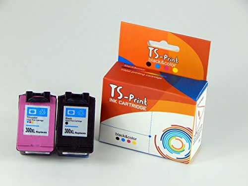 TS-Print® Tintenpatronen kompatibel zu HP 300XL bk + 300XL c / 2er Set / 1x ~600 Seiten schwarz black und 1x ~500 Seiten farbig color ohne Füllstandanzeige