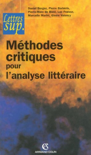 Download Méthodes critiques pour l'analyse littéraire (Hors collection)