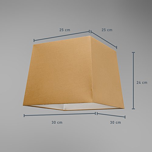 QAZQA Klassisch / Antik / Landhaus / Vintage / Rustikal / Modern / Polyester Lampenschirm 30cm quadratisch SU E27 beige , Quadratisch konisch Schirm Pendelleuchte - 4