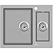 Produktbild Spüle Granit Verbundspüle Küchen Einbauspüle Auflage 610 x 495 mm Doppelbecken Spülbecken + Drehexcenter + Siphon Grau