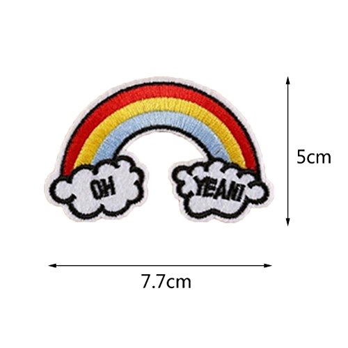 sevenmye 9/viel Tuch Patches Garment Aufnäher DIY Dekoration Zubehör Eisen auf bestickt Patch Set-Rainbow Lippenstift Kamera Hände Form - 7