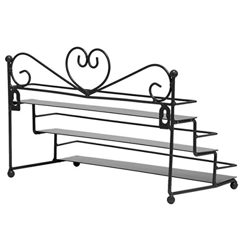 Dazone® Wandregal mit 3 Metall Ablagen für Nagellack oder ätherische Öle Nagellack zur Selbstmontage Aufbewahrung Display Regal (Schwarz) - 5