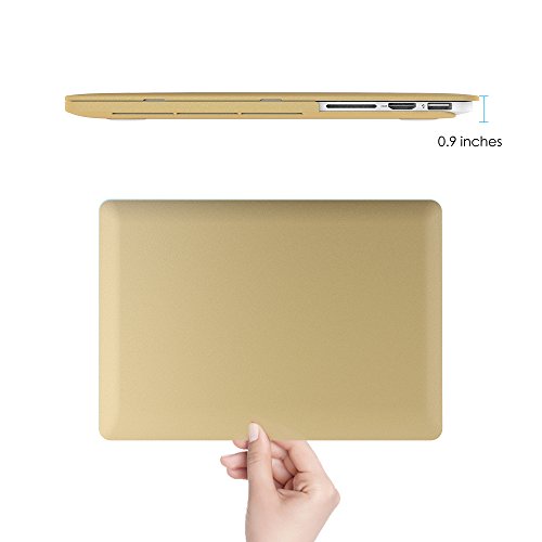iBenzer – Soft-Skin-Serie Kunststoffabdeckung des schweren Kastens für Macbook Pro 13,3“ mit Retina Display (A1502 / A1425) NO CD-ROM, Gold MMP13R-GD - 3