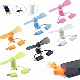 AEE&reg; Mini Telefon Fanı Şarjlı Taşınabilir El Vantilat&ouml;r&uuml; Type-C & iPhone Uyumlu Karışık Renk