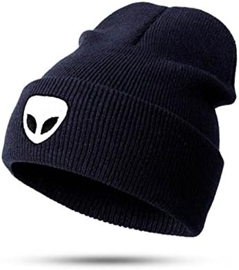 Adult/Girls/Boys Black Alien UFO Beanie Hat in One Size fits all