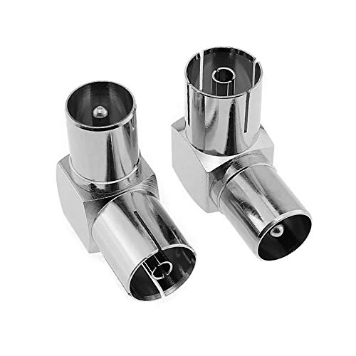 CGBOOM 2pcs Connecteurs Adaptateurs RF Mâle tête à Mâle à Angle Droit Adaptateur DE 90 Degrés Plaqué Connecteur