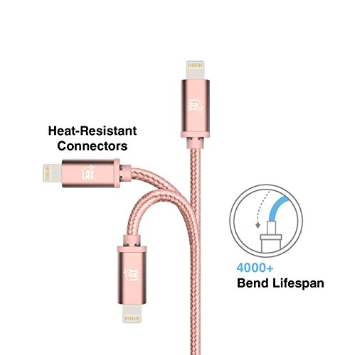 Apple Zertifiziertes Ladekabel, Apple Lightning, extra langes 3m Ladekabel, iPhone 7, 7, Plus, SE, 6s 6 Plus 5s 5c 5, iPad Pro Air 2, iPad mini 2 3 4, silber LAX Gadgets - 5