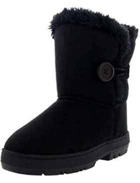 Holly Kinder Mädchen Button Winter Pelz Gefüttert Schnee Regen Gemütlich Lässig Warm Stiefel