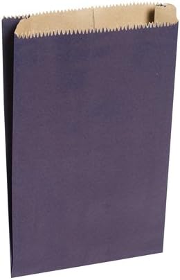 Blue paper bags, 8 x 12 x 3.5" plain blue heavyweight counter bags, pack of 100