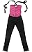 MISS SIXTY "Diamond Overall Jumpsuit" womens casual pants with rhinestone (black/pink)