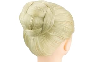 IMISSU Trenzado Bailarina Postizos de rosquilla Accesorios para cubrir el cabello Moño para el cabello Scrunchie Peluca Updo para mujer (M1 Rubia sucia)