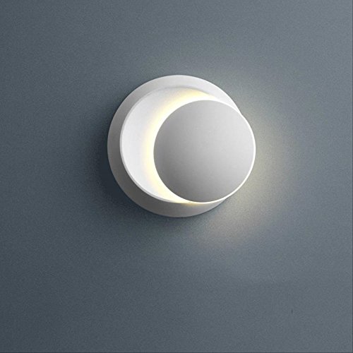 Preisvergleich Produktbild Vinteen 360 Grad Rotating Eclipse Mondfinsternis Wandlampe Nordeuropa Einfache Schlafzimmer Nachttisch Wandleuchte LED Kreativität Wohnzimmer Restaurant Treppen Gang Kreisförmige Einstellbare Leuchte ( Color : White )