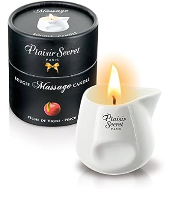 Plaisirs Secrets Bougie de Massage Gourmande Parfum Pèche 80 ml