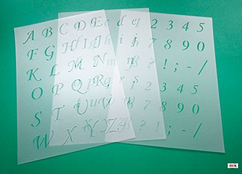 3er Schablonen Set 00039 - Buchstaben groß, klein und Zahlen