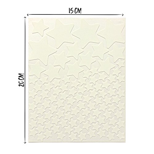 WANDfee® Leuchtsticker 100 ☆große☆ Leuchtsterne EXTRA STARK und lange leuchtend selbstklebende Sternenhimmel nachleuchtend viele leucht Sterne Klebesterne leuchten im dunkeln Schlafzimmer Kinderzimmer Babyzimmer Wandtattoo fluoreszierend Wandaufkleber Wandsticker moderne Dekoration Deko Aufkleber Wanddeko - 3