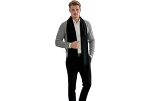 LA FERANI Sciarpa da uomo in cashmere invernale autunno sottile 185x65 sciarpa cashmere stile casual sciarpa lana lana tinta unita colore uomo sciarpa