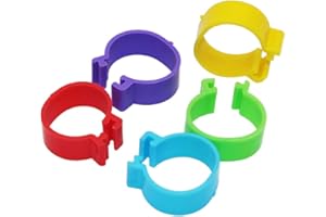 FSSTUD 100 Pcs 20mm Plastic Chicken Leg Rings Poultry Ankle Bands Clip on Leg Bands Bird Identification Ring Poultry Accessories