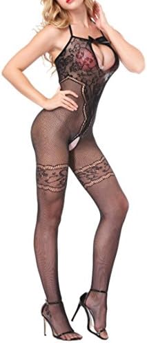 Lingerie Ladies Women Ronamick Women Sexy Lingerie Nightwear Open Crotch Ling Series Stockings Crotchles Fishnet Get Body Lingerie Negligee, black, S