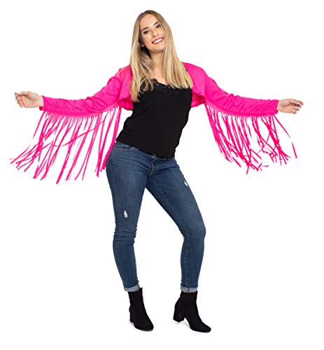 Preisvergleich Produktbild Folat 64574 Bolero Fringe Neon Pink, Damen, Rosa
