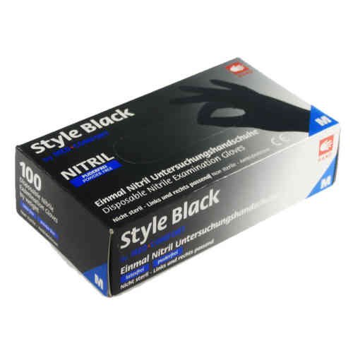 Preisvergleich Produktbild 100 Einmalhandschuhe schwarz Gr. S Nitril sehr strapzierfähig